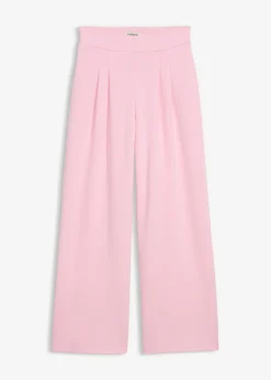 bonprix bonprix Pantalón de punto de neopreno con pinzas rosa cristal Outlet