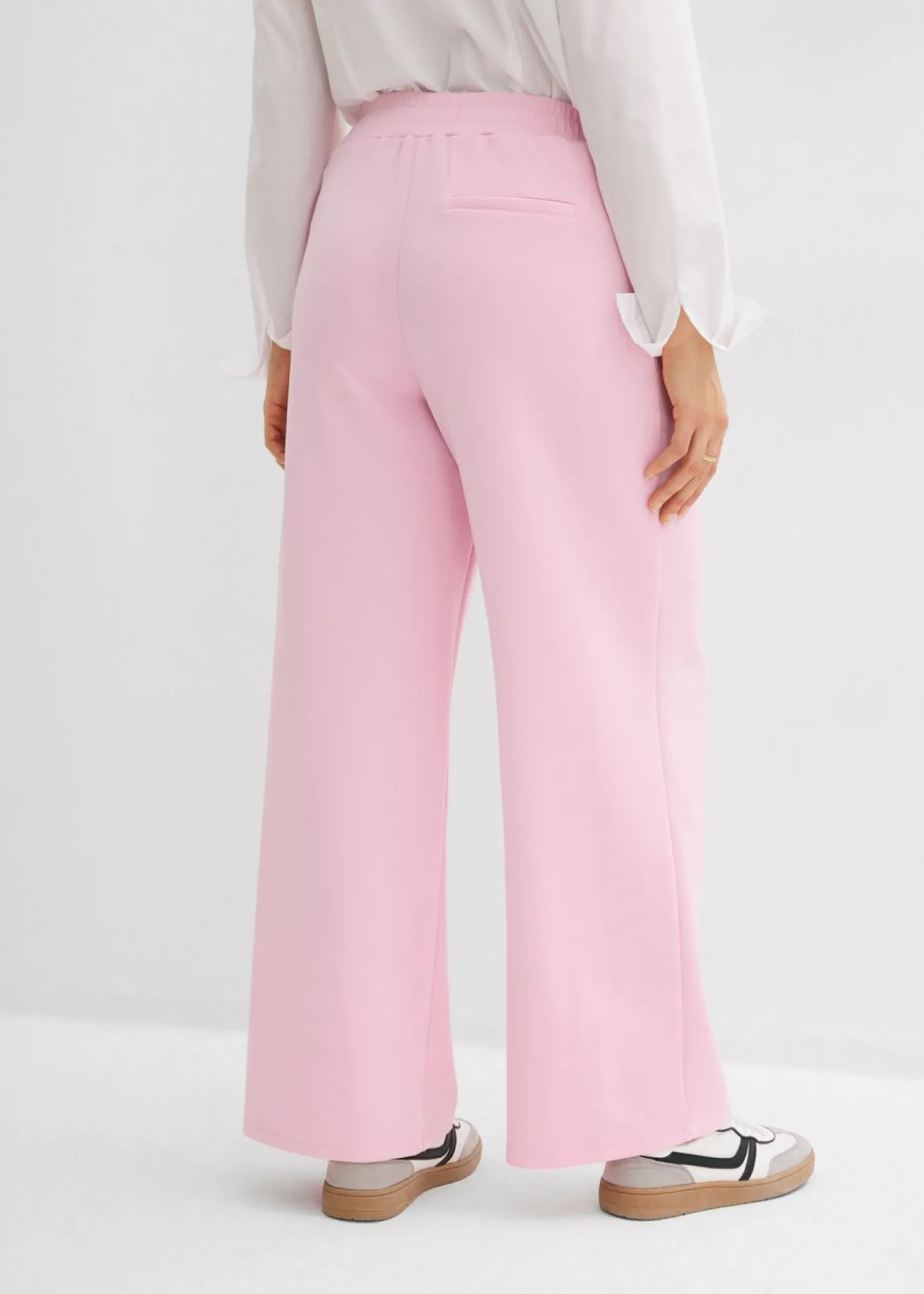 bonprix bonprix Pantalón de punto de neopreno con pinzas rosa cristal Outlet