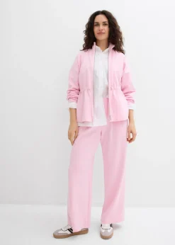 bonprix bonprix Pantalón de punto de neopreno con pinzas rosa cristal Outlet