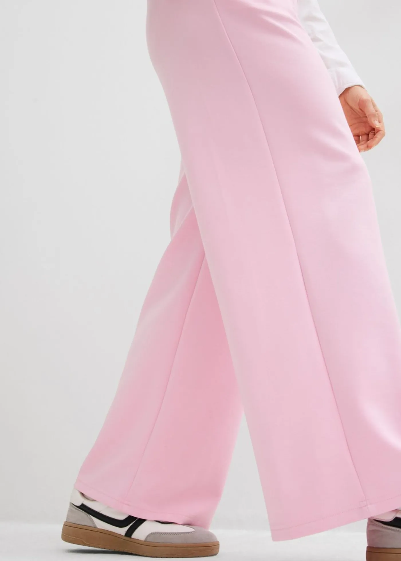 bonprix bonprix Pantalón de punto de neopreno con pinzas rosa cristal Outlet