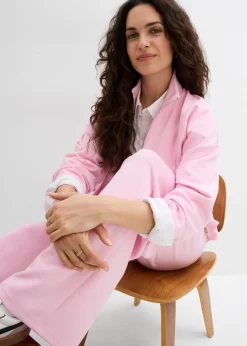 bonprix bonprix Pantalón de punto de neopreno con pinzas rosa cristal Outlet
