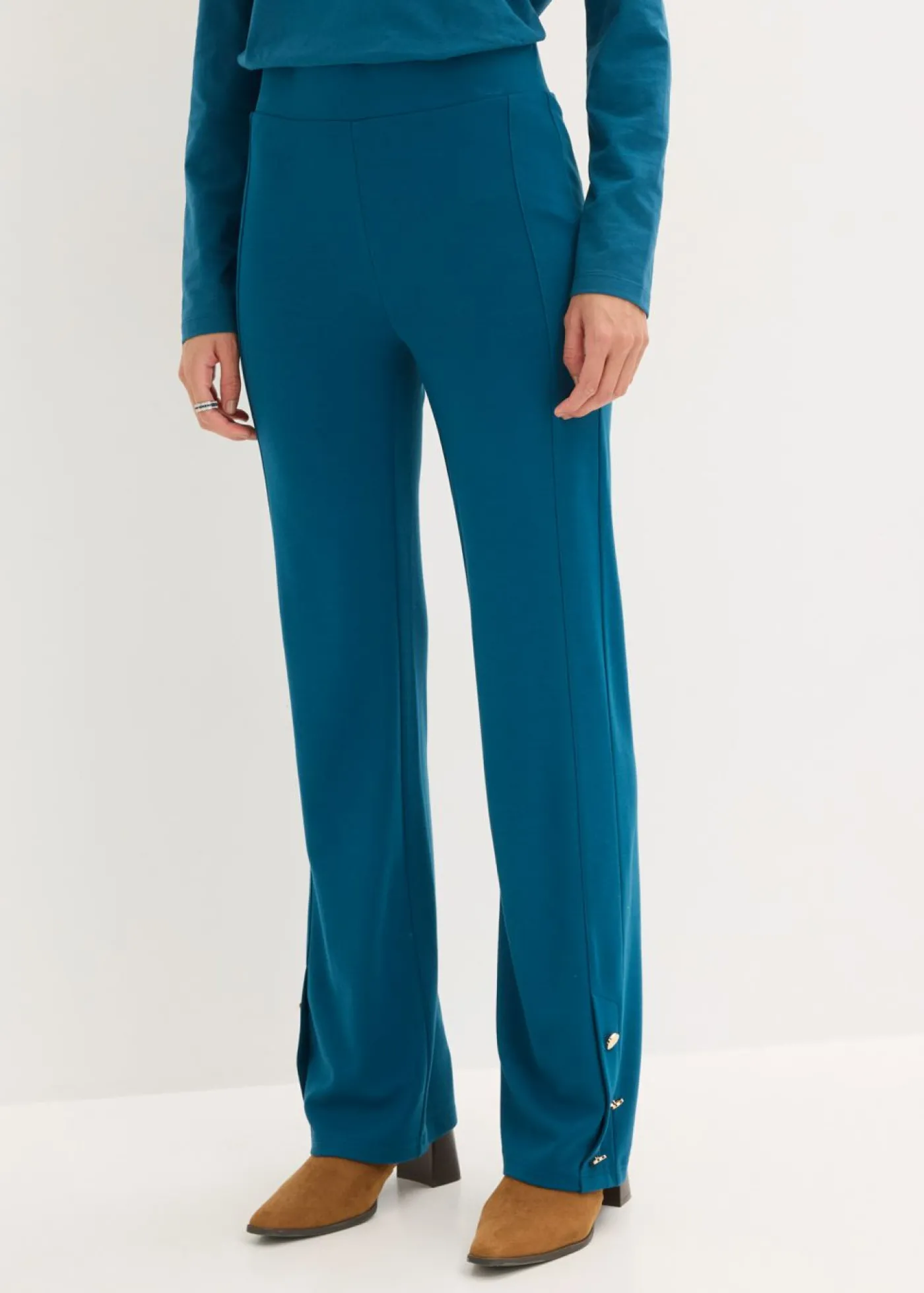bonprix bonprix Pantalón de Punto di Roma Petróleo azul Outlet