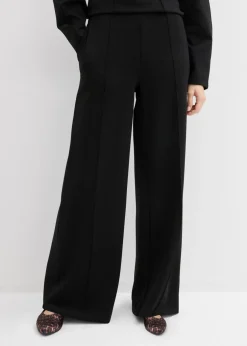 bonprix bonprix Pantalón de Punto di Roma Negro Online