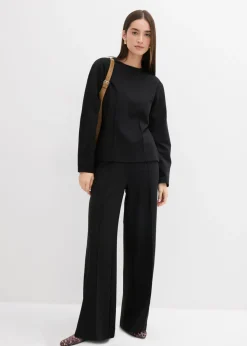 bonprix bonprix Pantalón de Punto di Roma Negro Online