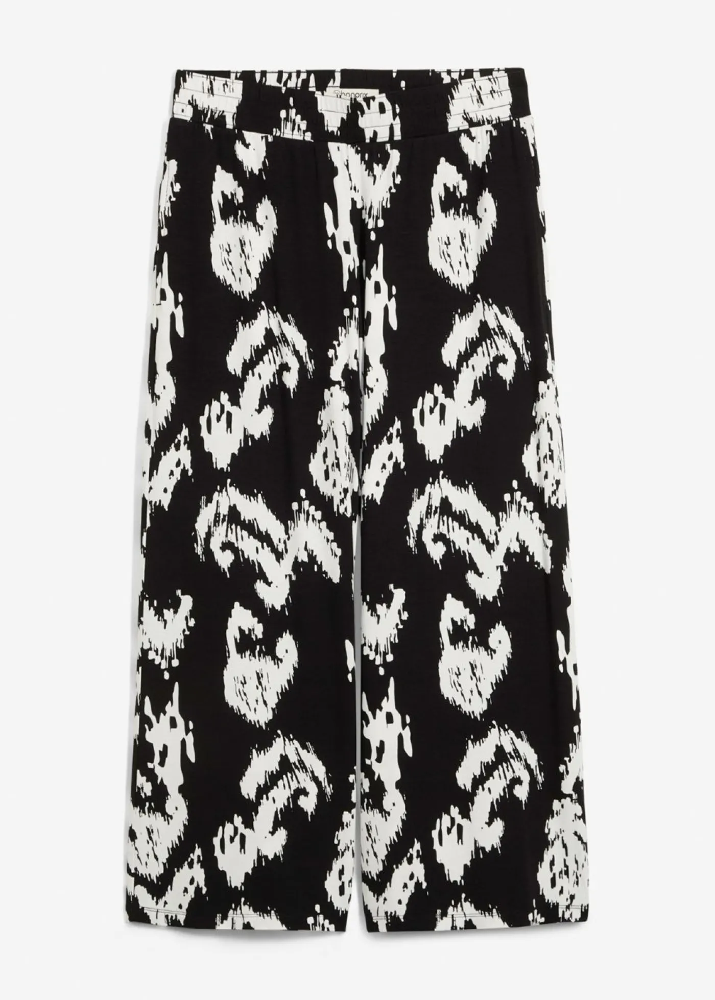 bonprix bonprix Pantalón de punto en mezcla de viscosa Negro-blanco lana estampado Sale