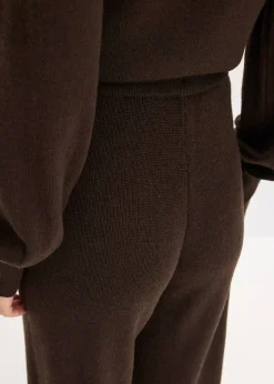 bonprix bonprix Pantalón de punto fino marrón oscuro moteado Online