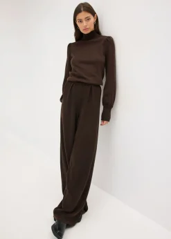 bonprix bonprix Pantalón de punto fino marrón oscuro moteado Online