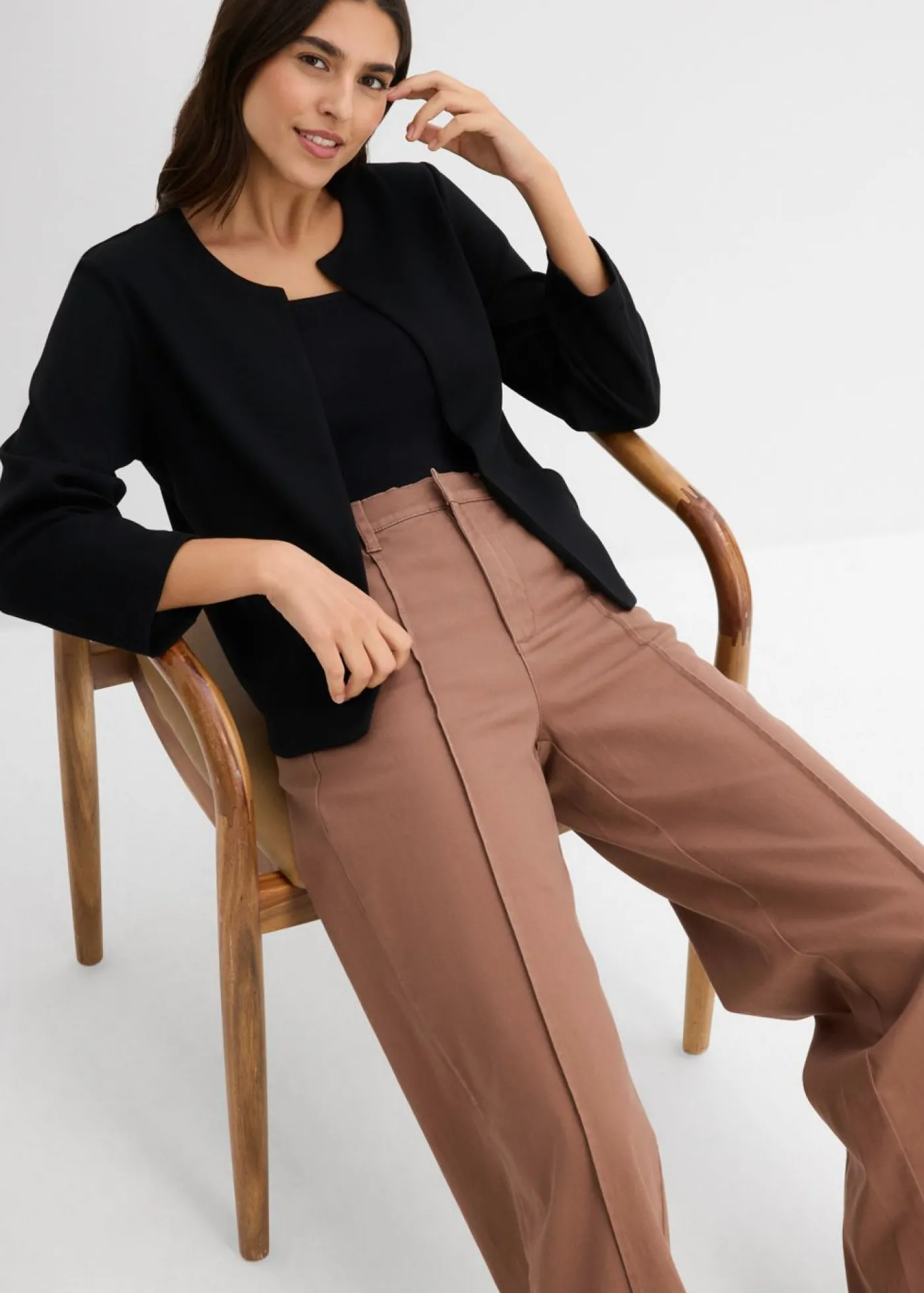 bonprix bonprix Pantalón de sarga Marrón castaño