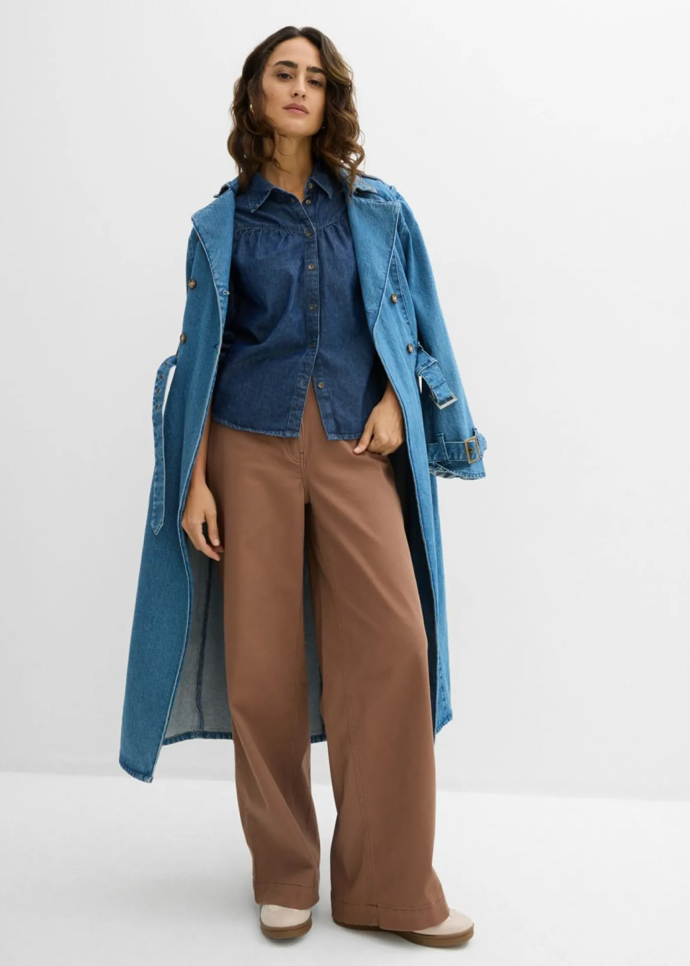 bonprix bonprix Pantalón de sarga Marrón castaño Clearance