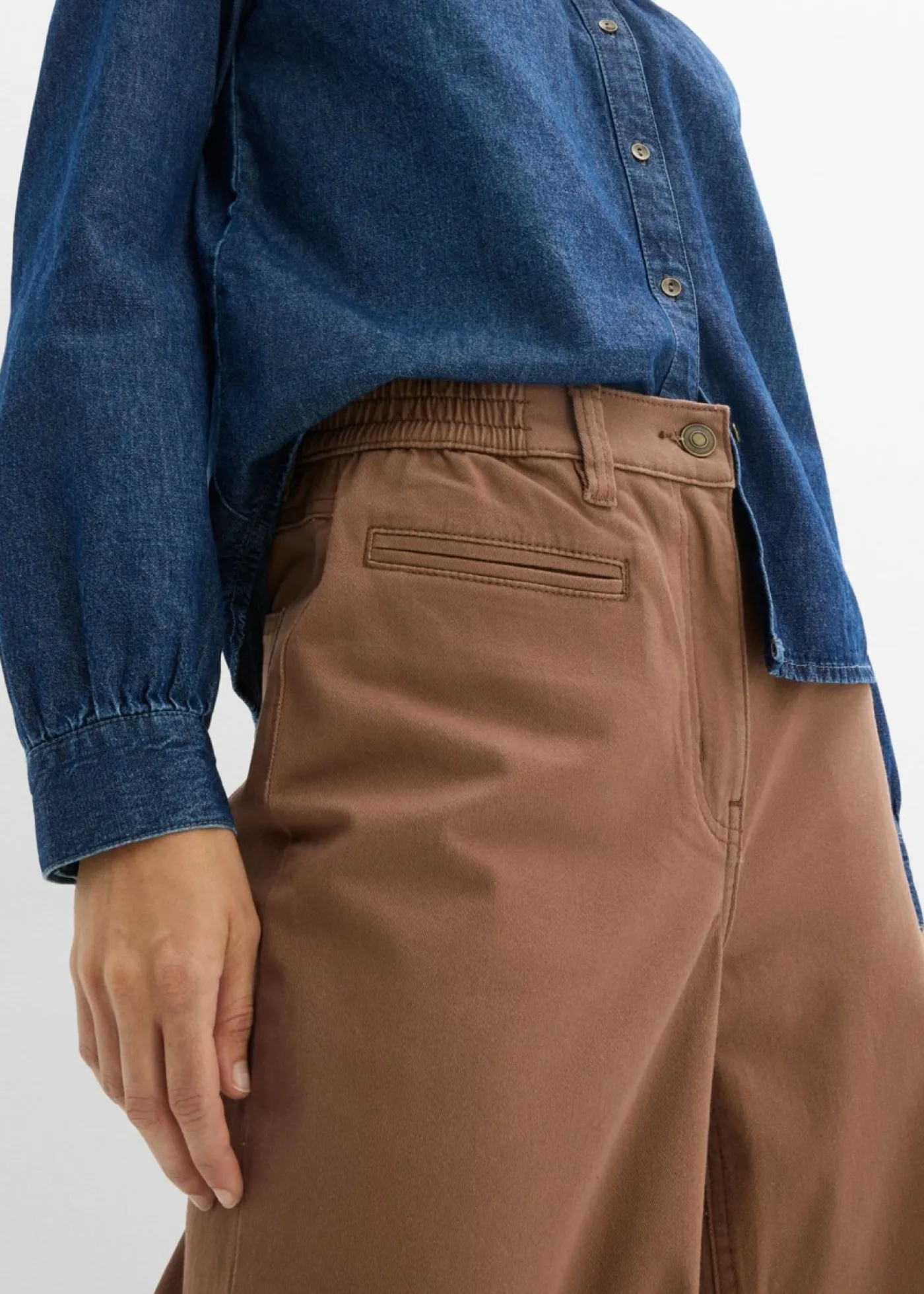 bonprix bonprix Pantalón de sarga Marrón castaño Clearance