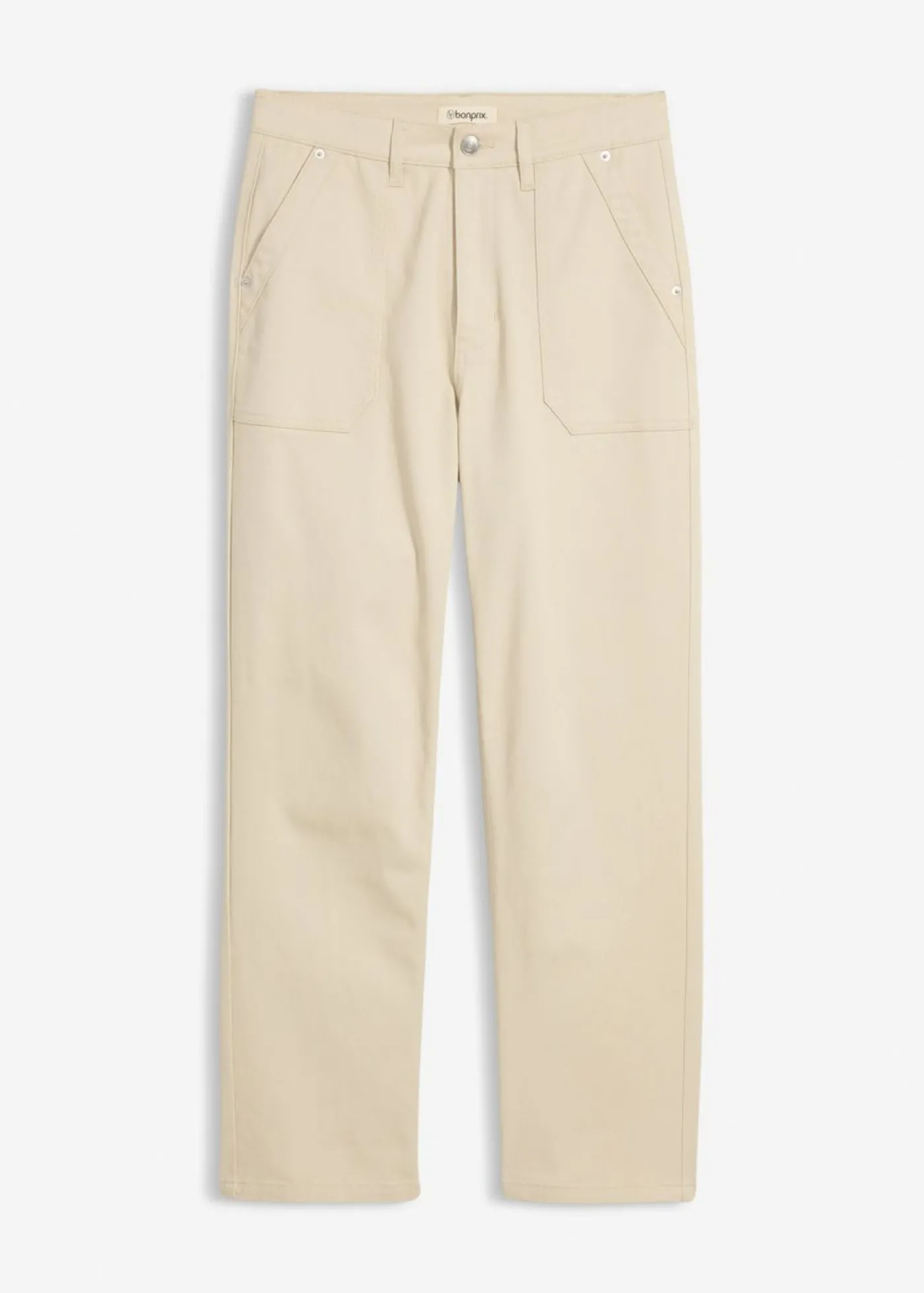 bonprix bonprix Pantalón de sarga acortado Arena claro New