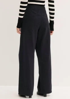 bonprix bonprix Pantalón de sarga de algodón puro Negro Sale