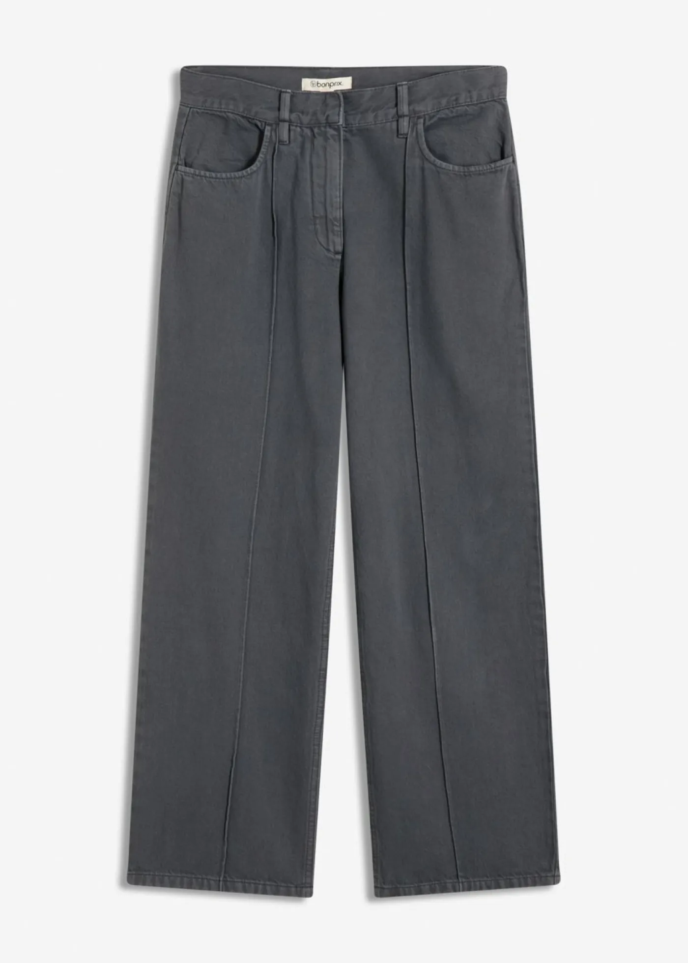 bonprix bonprix Pantalón de sarga de algodón puro pizarra Discount