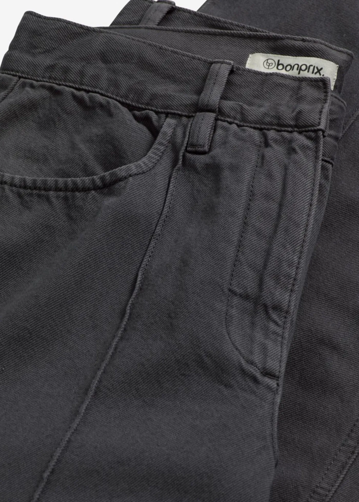 bonprix bonprix Pantalón de sarga de algodón puro pizarra Discount