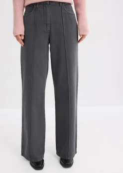 bonprix bonprix Pantalón de sarga de algodón puro pizarra Discount