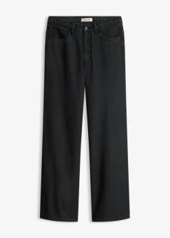 bonprix bonprix Pantalón de sarga de algodón orgánico puro Negro Online