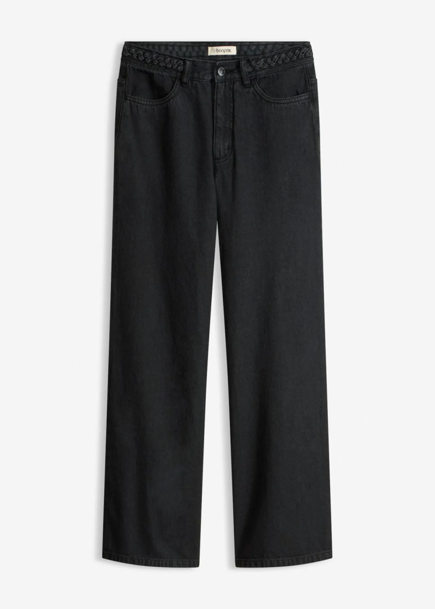 bonprix bonprix Pantalón de sarga de algodón orgánico puro Negro Online
