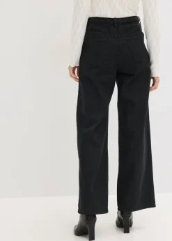 bonprix bonprix Pantalón de sarga de algodón orgánico puro Negro Online