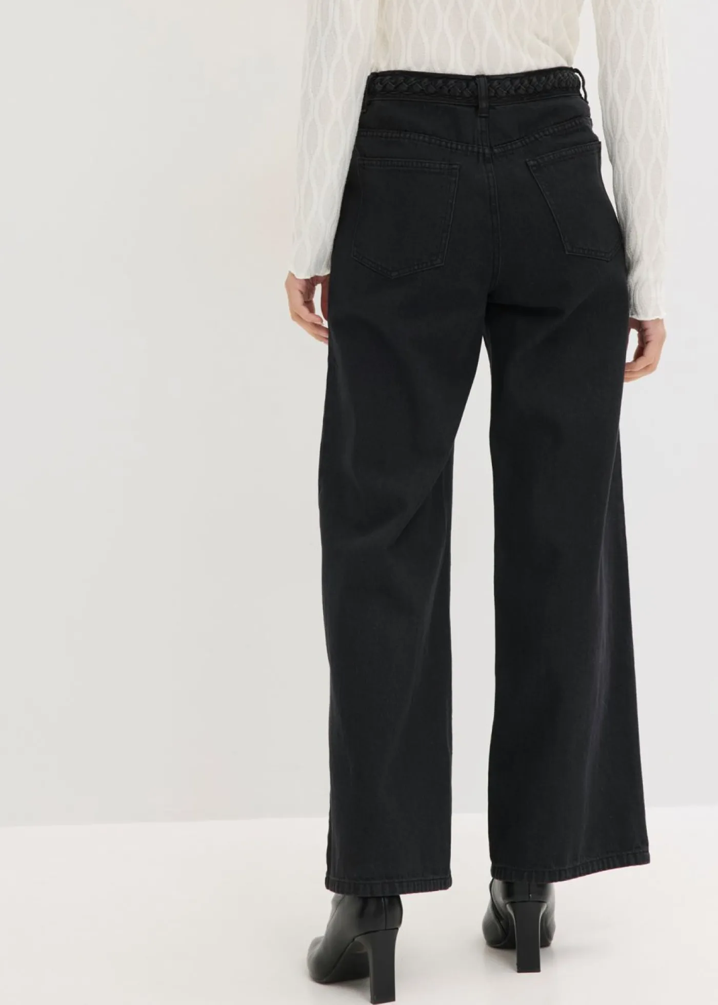 bonprix bonprix Pantalón de sarga de algodón orgánico puro Negro Online