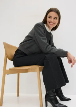 bonprix bonprix Pantalón de sarga de algodón orgánico puro Negro Online