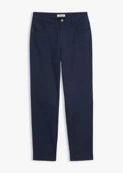 bonprix bonprix Pantalón de sarga de mezcla de algodón y elastano Azul marino Clearance