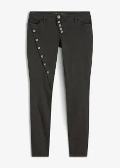 bonprix bonprix Pantalón de sarga en mezcla de algodón elástico Gris antracita desgastado New