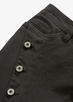 bonprix bonprix Pantalón de sarga en mezcla de algodón elástico Gris antracita desgastado New