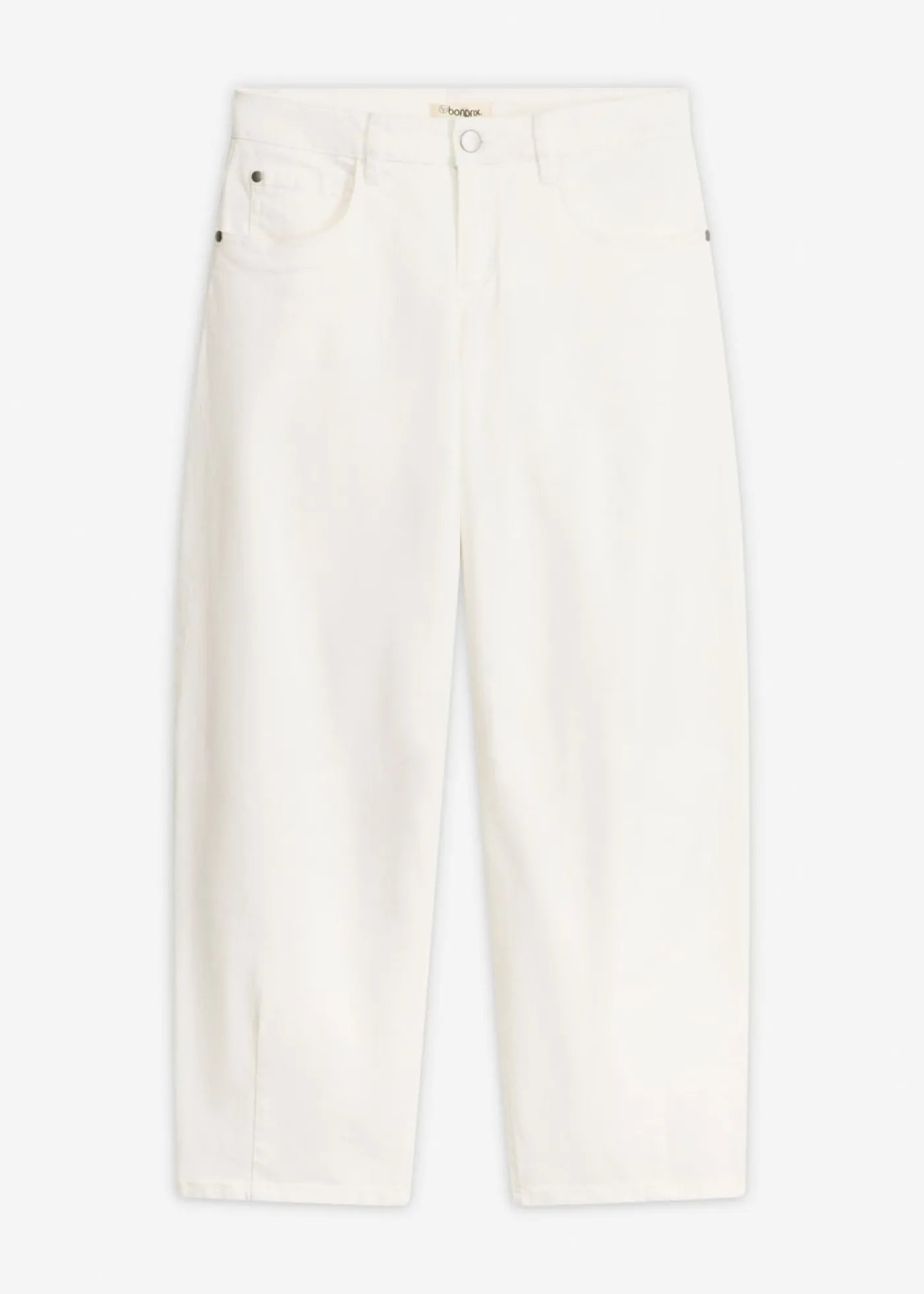 bonprix bonprix Pantalón de sarga en mezcla de algodón elástico Blanco lana Online