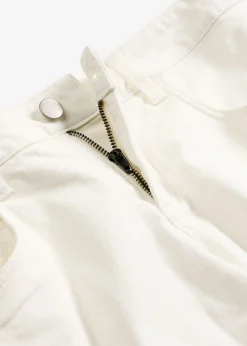 bonprix bonprix Pantalón de sarga en mezcla de algodón elástico Blanco lana Online