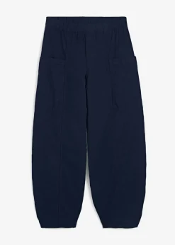 bonprix bonprix Pantalón de sarga ligero, ajuste bombacho Azul marino