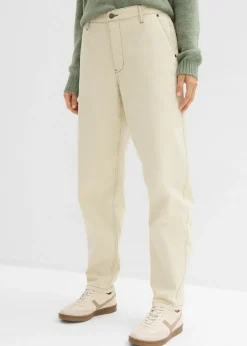 bonprix bonprix Pantalón de sarga tipo barrel Arena claro New