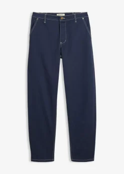 bonprix bonprix Pantalón de sarga tipo barrel Azul marino Best
