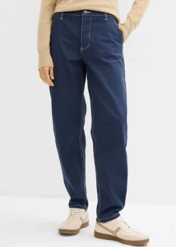 bonprix bonprix Pantalón de sarga tipo barrel Azul marino Best