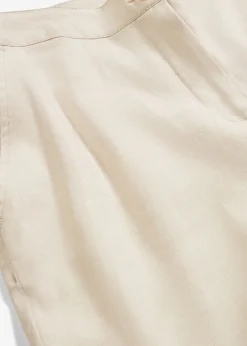 bonprix bonprix Pantalón de talle alto de mezcla de lino y viscosa gris guijarro Discount
