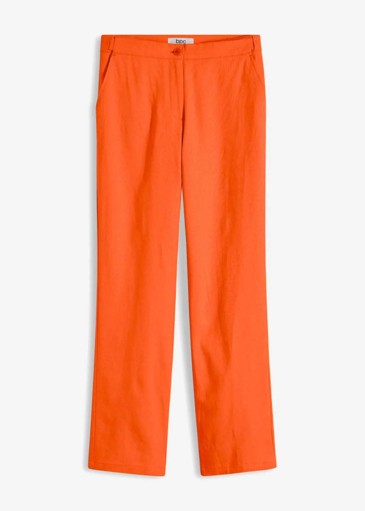 bonprix bonprix Pantalón de talle alto de mezcla de lino y viscosa Naranja cálido Discount