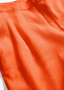 bonprix bonprix Pantalón de talle alto de mezcla de lino y viscosa Naranja cálido Discount