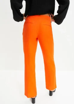 bonprix bonprix Pantalón de talle alto de mezcla de lino y viscosa Naranja cálido Discount