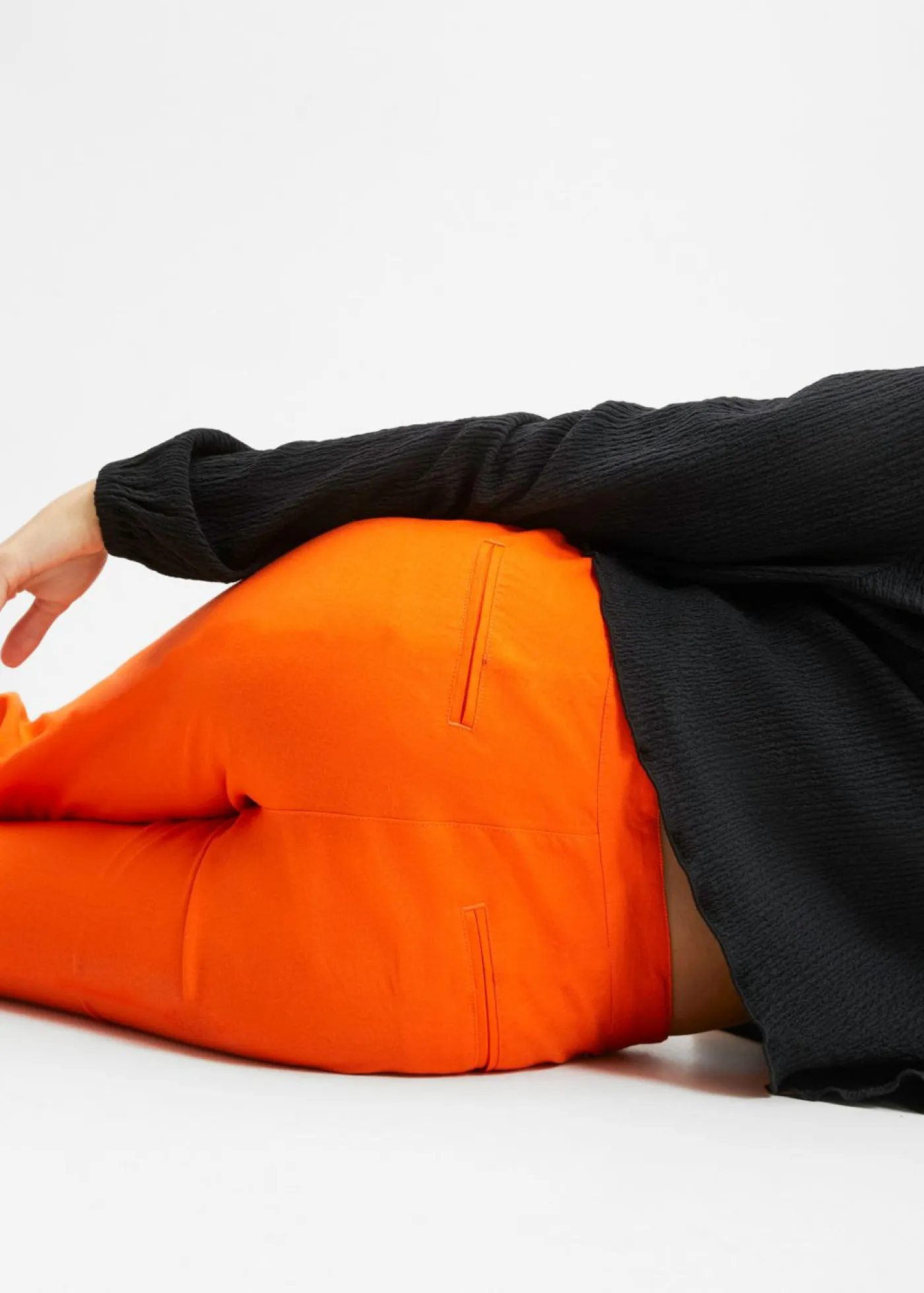 bonprix bonprix Pantalón de talle alto de mezcla de lino y viscosa Naranja cálido Discount