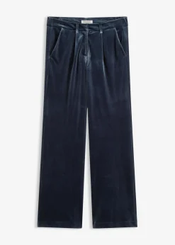 bonprix bonprix Pantalón de terciopelo suave Azul marino Sale