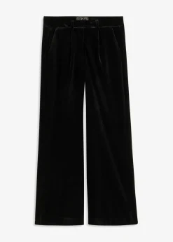 bonprix bonprix Pantalón de terciopelo suave Negro Clearance