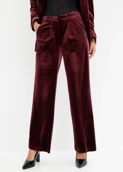 bonprix bonprix Pantalón de terciopelo suave rojo avellana Clearance