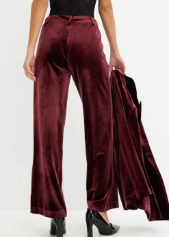 bonprix bonprix Pantalón de terciopelo suave rojo avellana Clearance