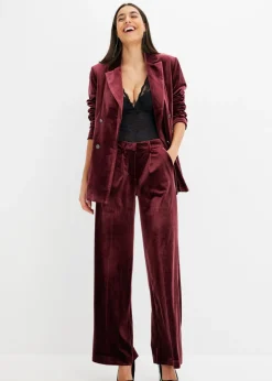 bonprix bonprix Pantalón de terciopelo suave rojo avellana Clearance