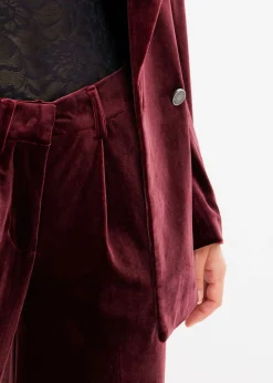 bonprix bonprix Pantalón de terciopelo suave rojo avellana Clearance
