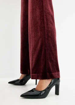 bonprix bonprix Pantalón de terciopelo suave rojo avellana Clearance