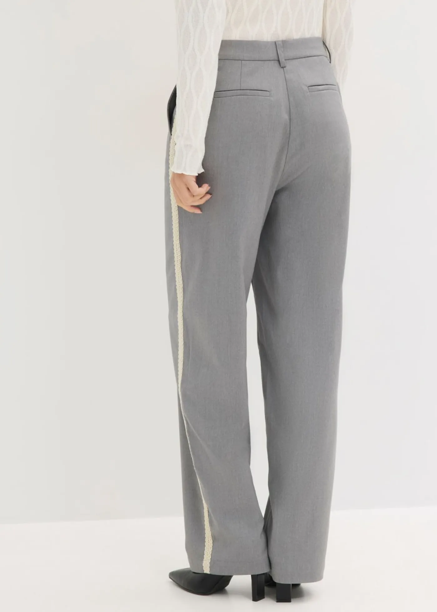 bonprix bonprix Pantalón de traje con cinturilla cómoda gris moteado Online