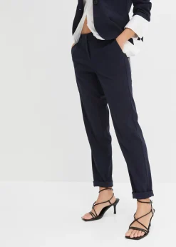 bonprix bonprix Pantalón de traje con pinzas Azul oscuro Sale