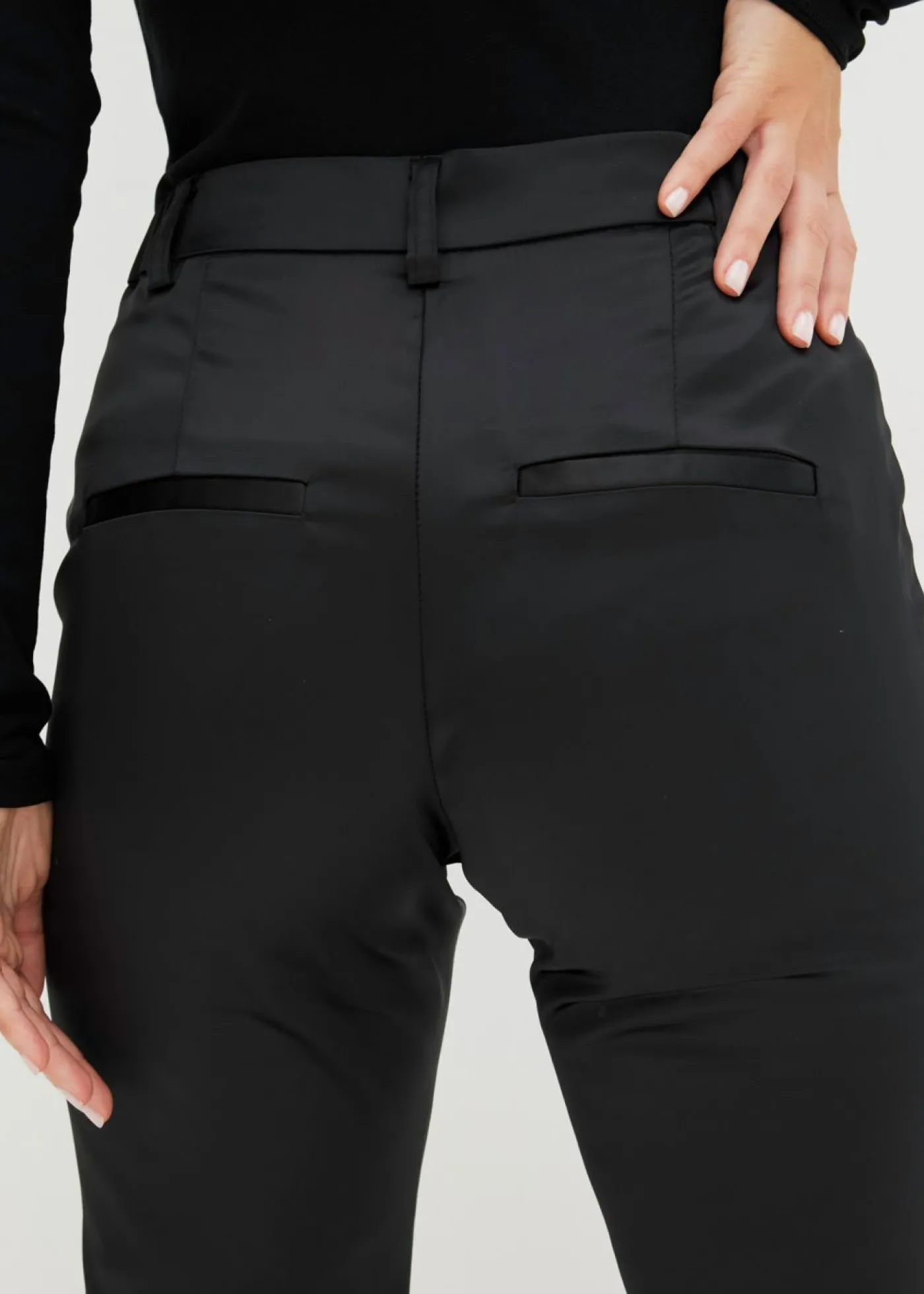 bonprix bonprix Pantalón de traje de satén fino Negro Outlet