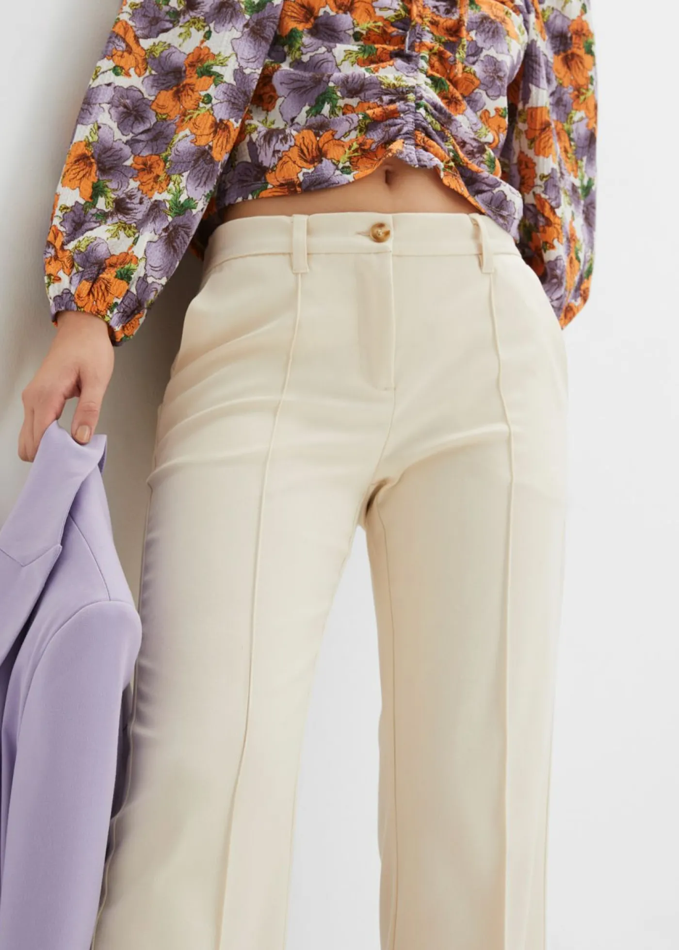 bonprix bonprix Pantalón de traje flared gris guijarro Clearance