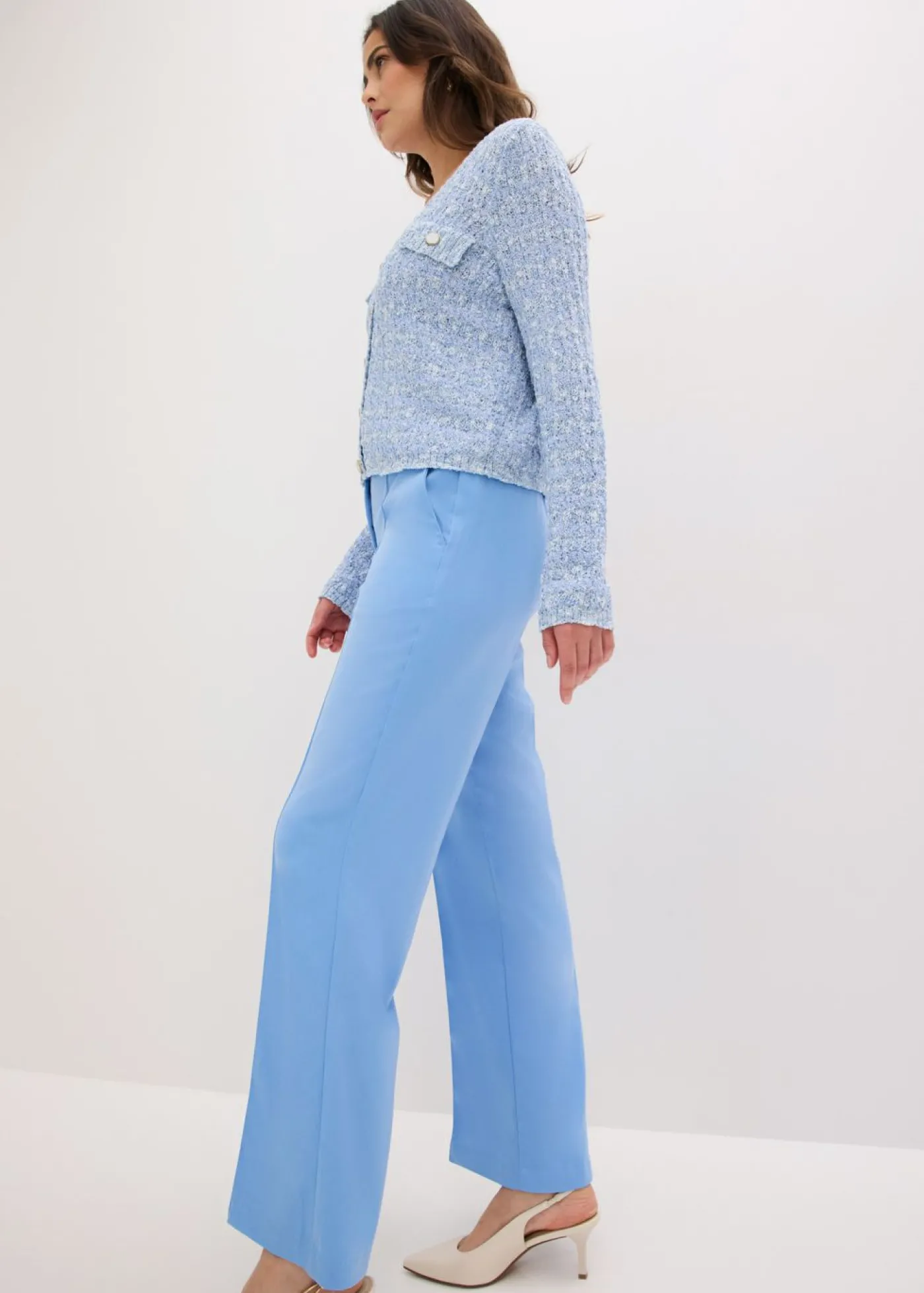 bonprix bonprix Pantalón de traje flared azul provenzal Discount